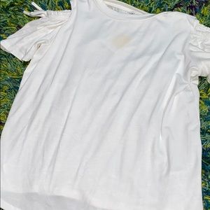 off the shoulder white tee